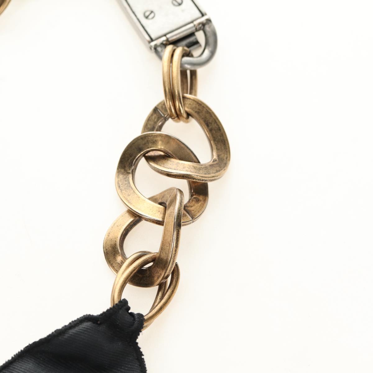 PRADA Bijoux Necklace metal Black Auth yk20461M