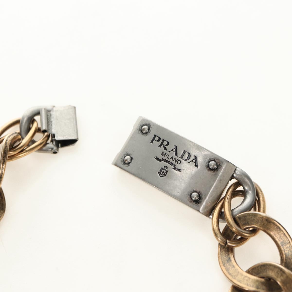 PRADA Bijoux Necklace metal Black Auth yk20461M