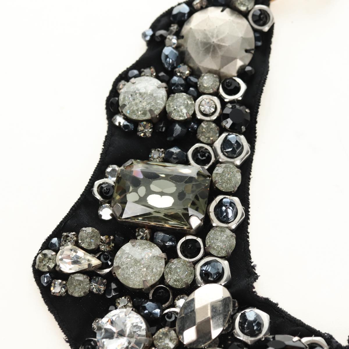 PRADA Bijoux Necklace metal Black Auth yk20461M