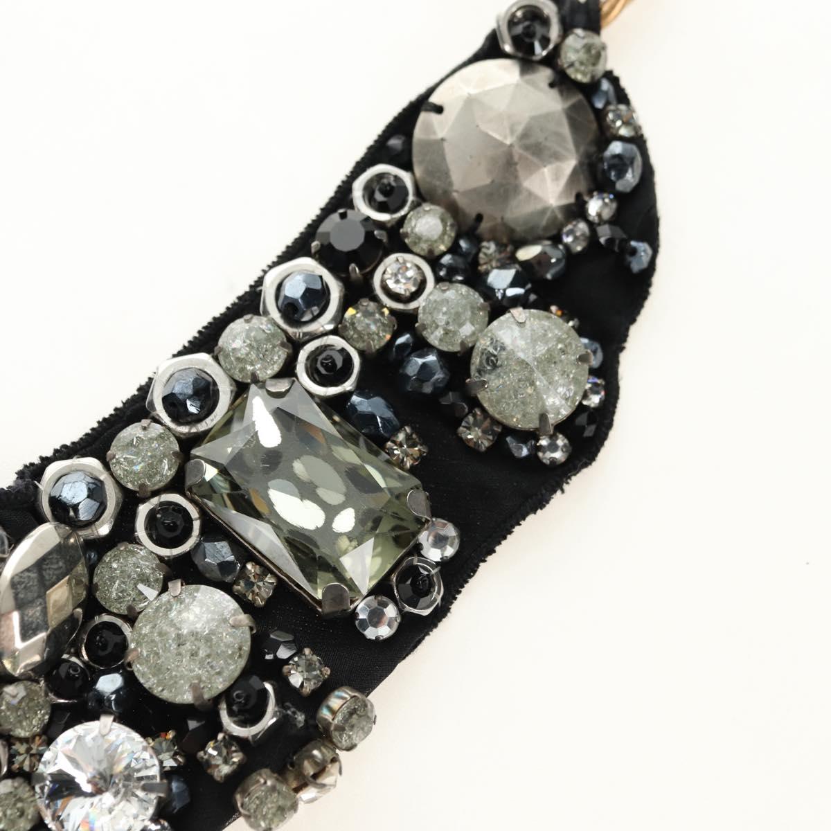 PRADA Bijoux Necklace metal Black Auth yk20461M