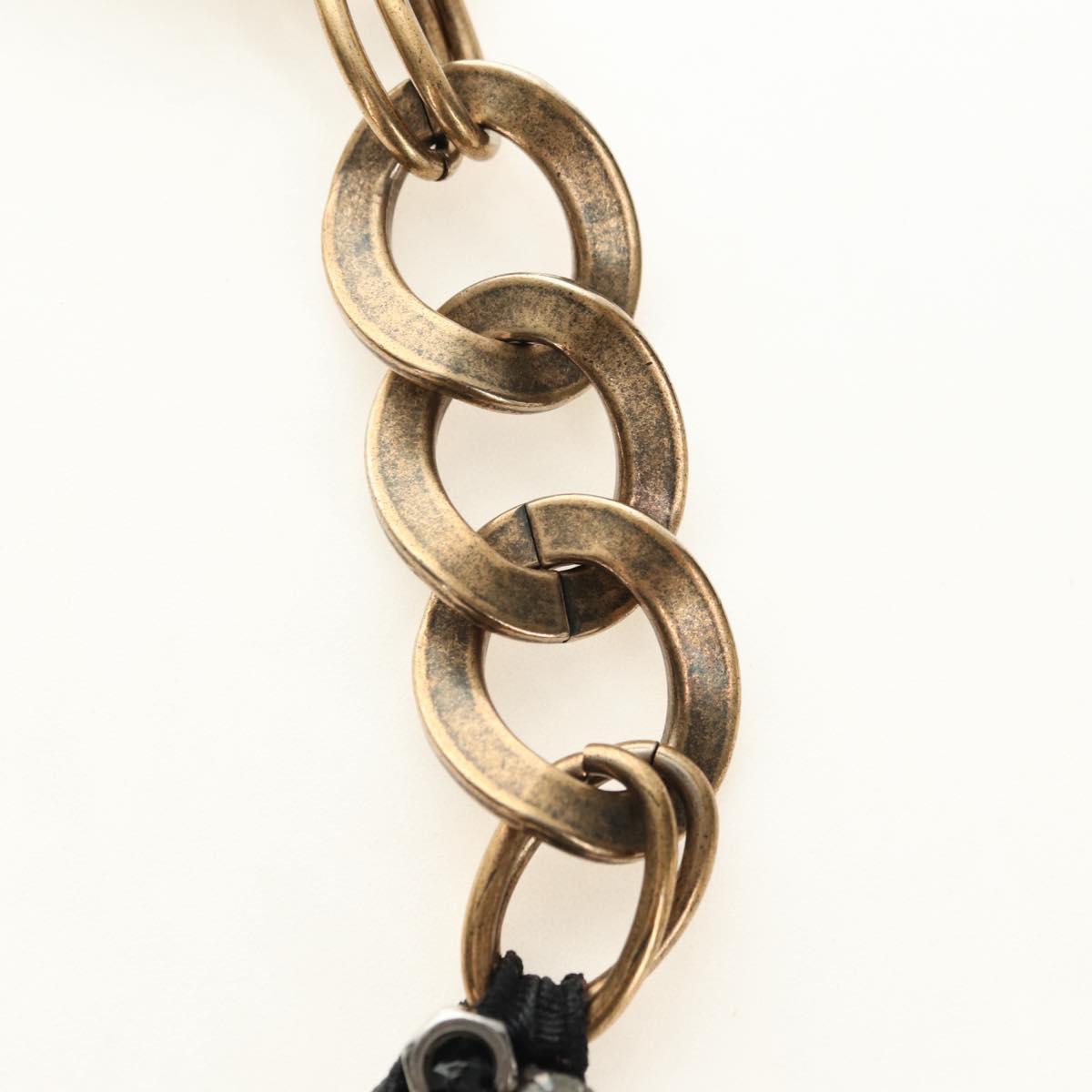 PRADA Bijoux Necklace metal Black Auth yk20461M