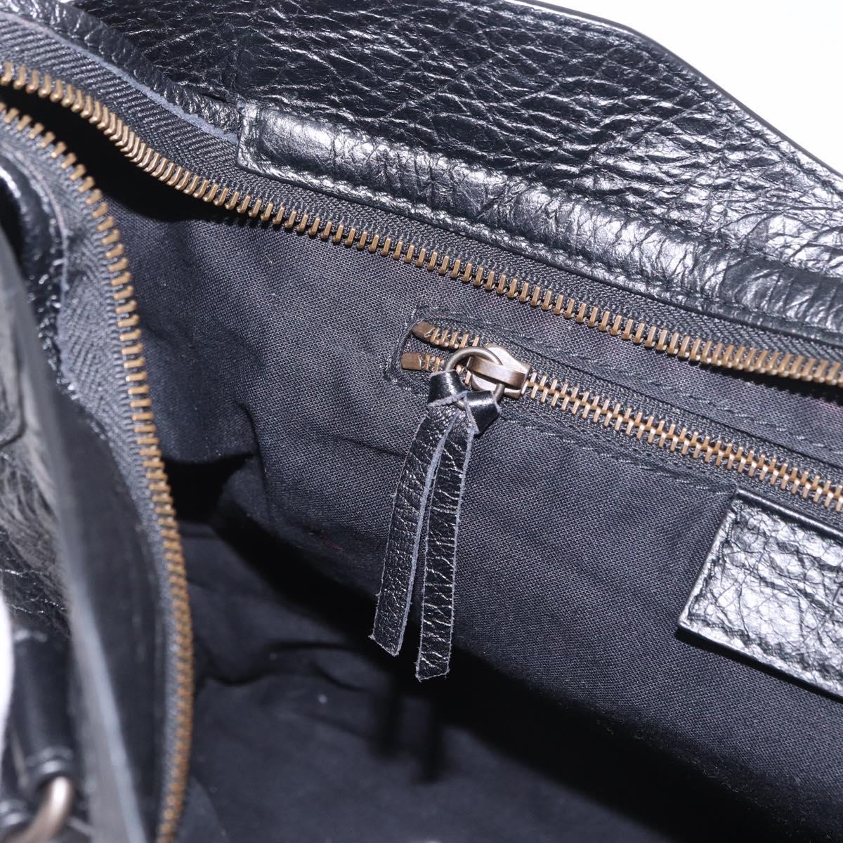 BALENCIAGA The City Graffiti Hand Bag Leather 2way Black 115748 Auth yk20465SAM
