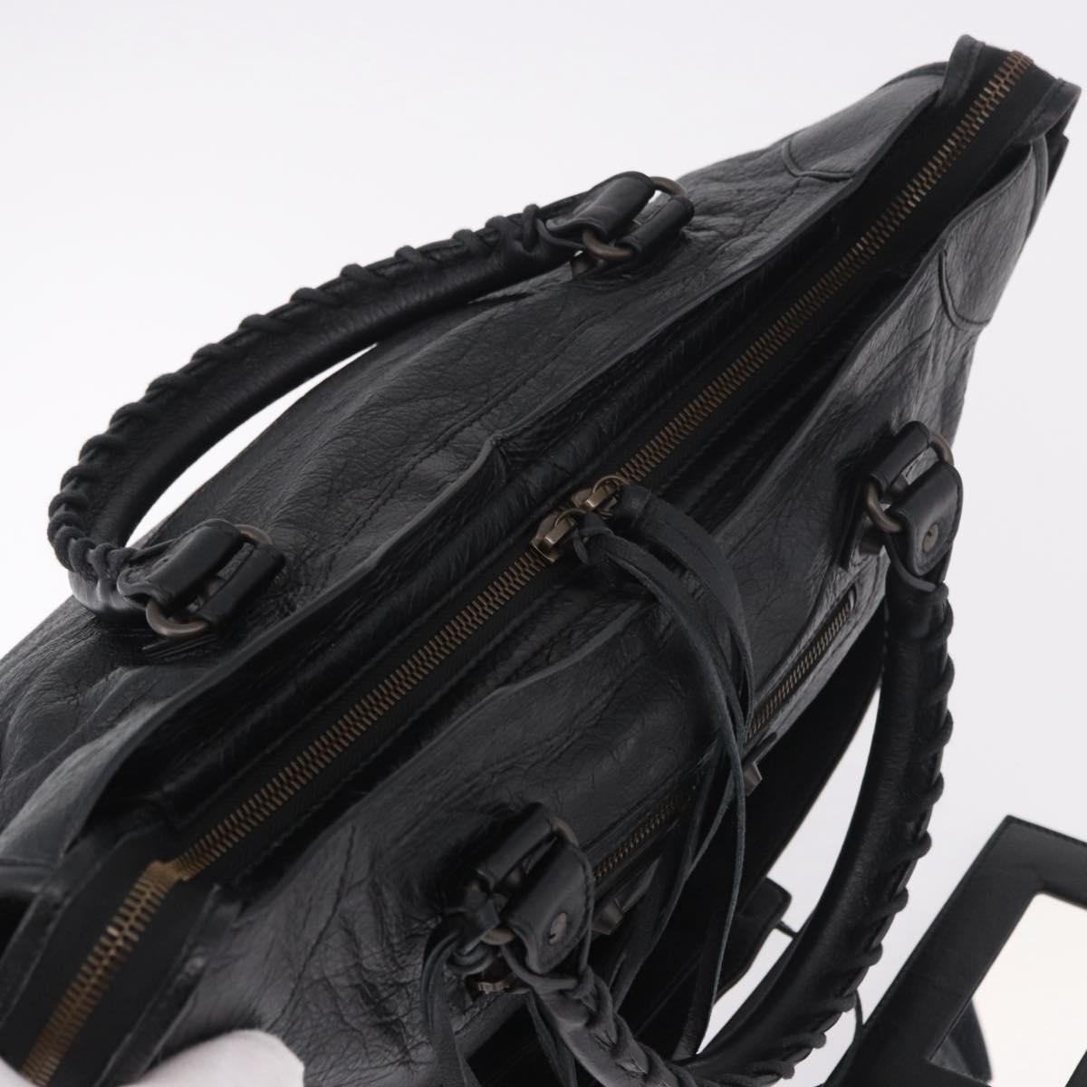 BALENCIAGA The City Graffiti Hand Bag Leather 2way Black 115748 Auth yk20465SAM