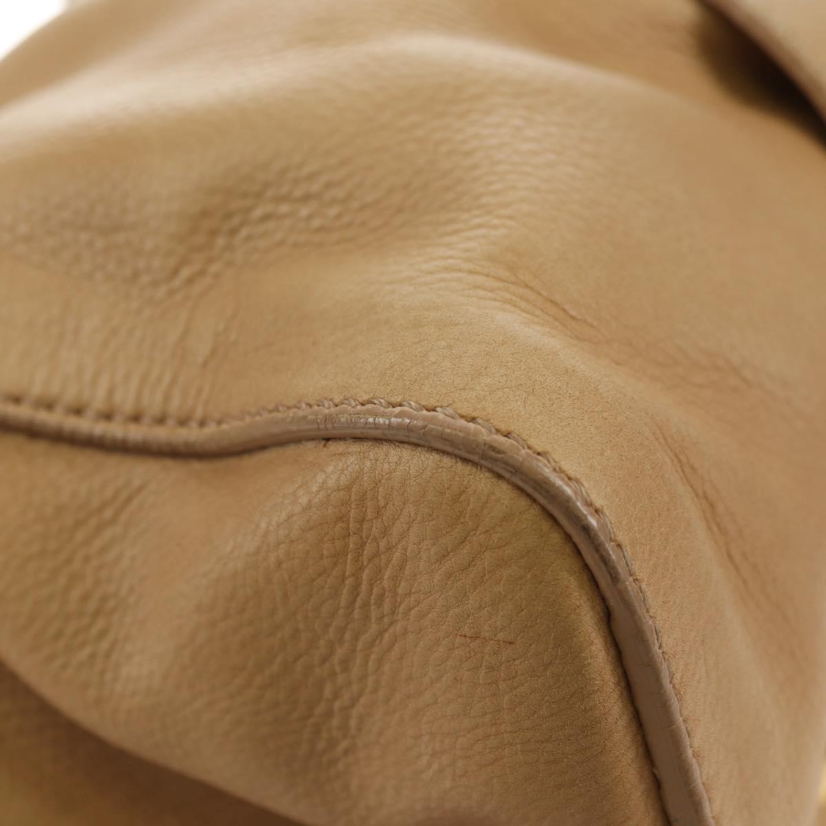 Miu Miu Hand Bag Leather 2way Beige Gold Auth yk20467SAM