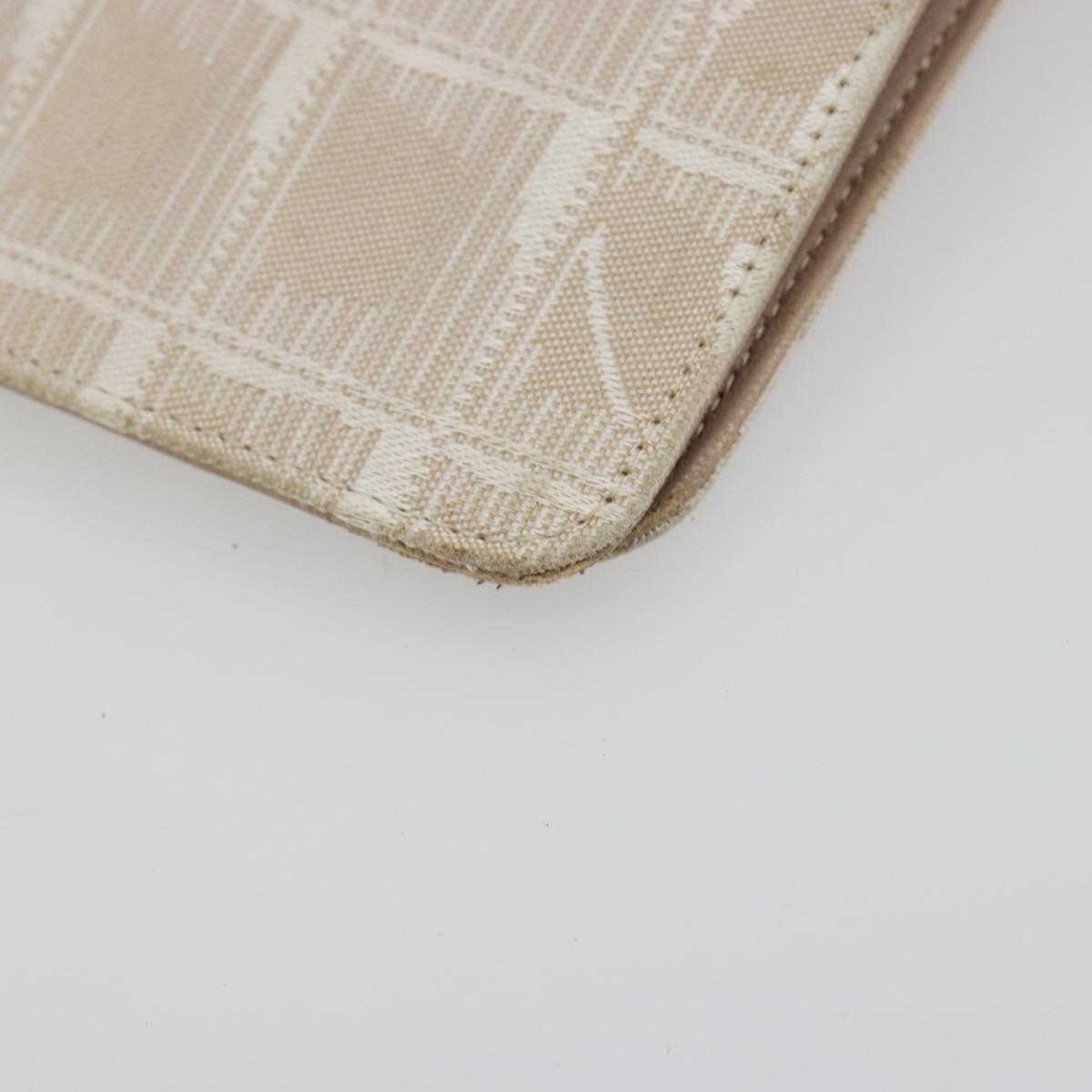 CHANEL New Travel Line Day Planner Cover Canvas Beige Silver CC Auth yk20472