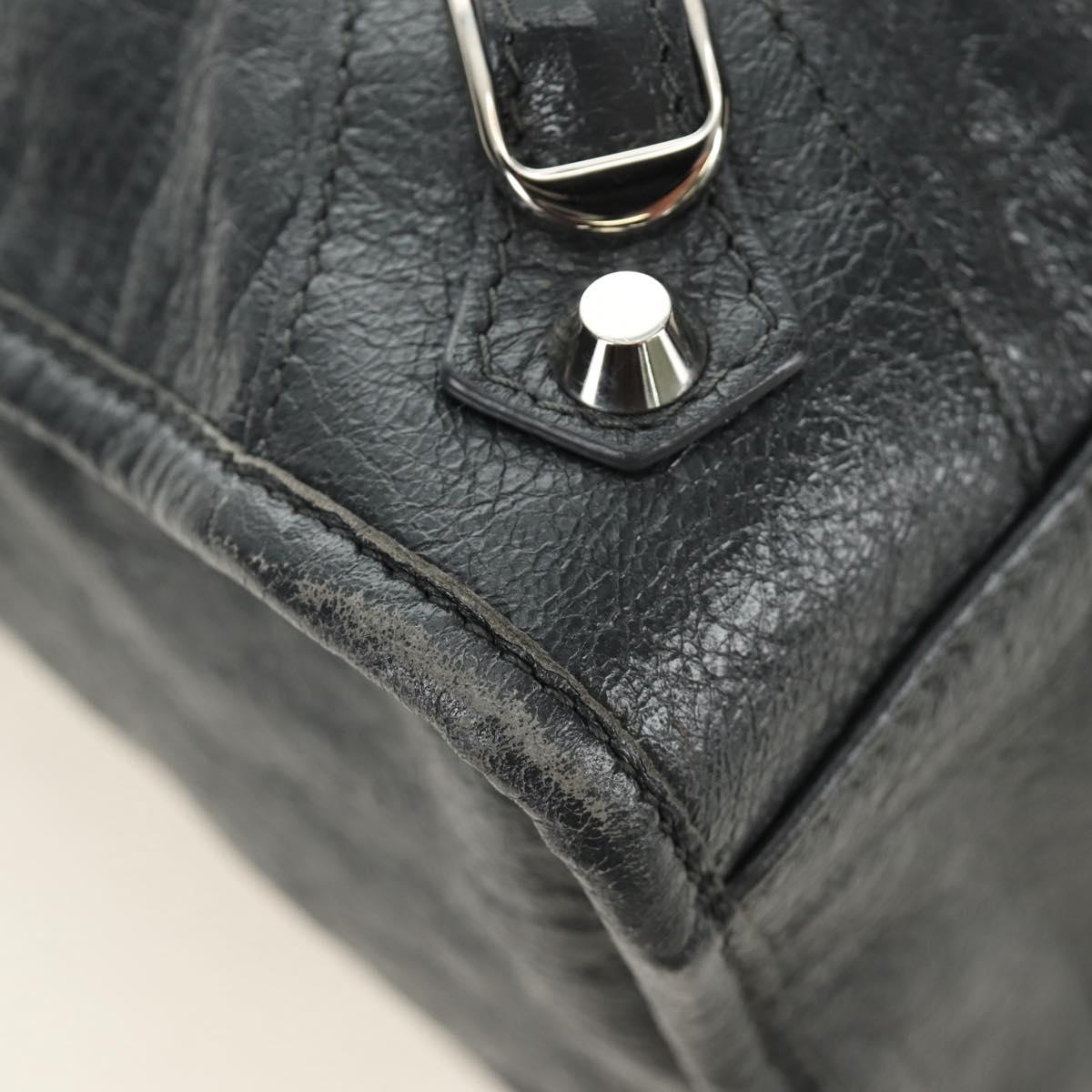 BALENCIAGA The City Hand Bag Leather 2way Gray Silver 115748 Auth yk20478SAM