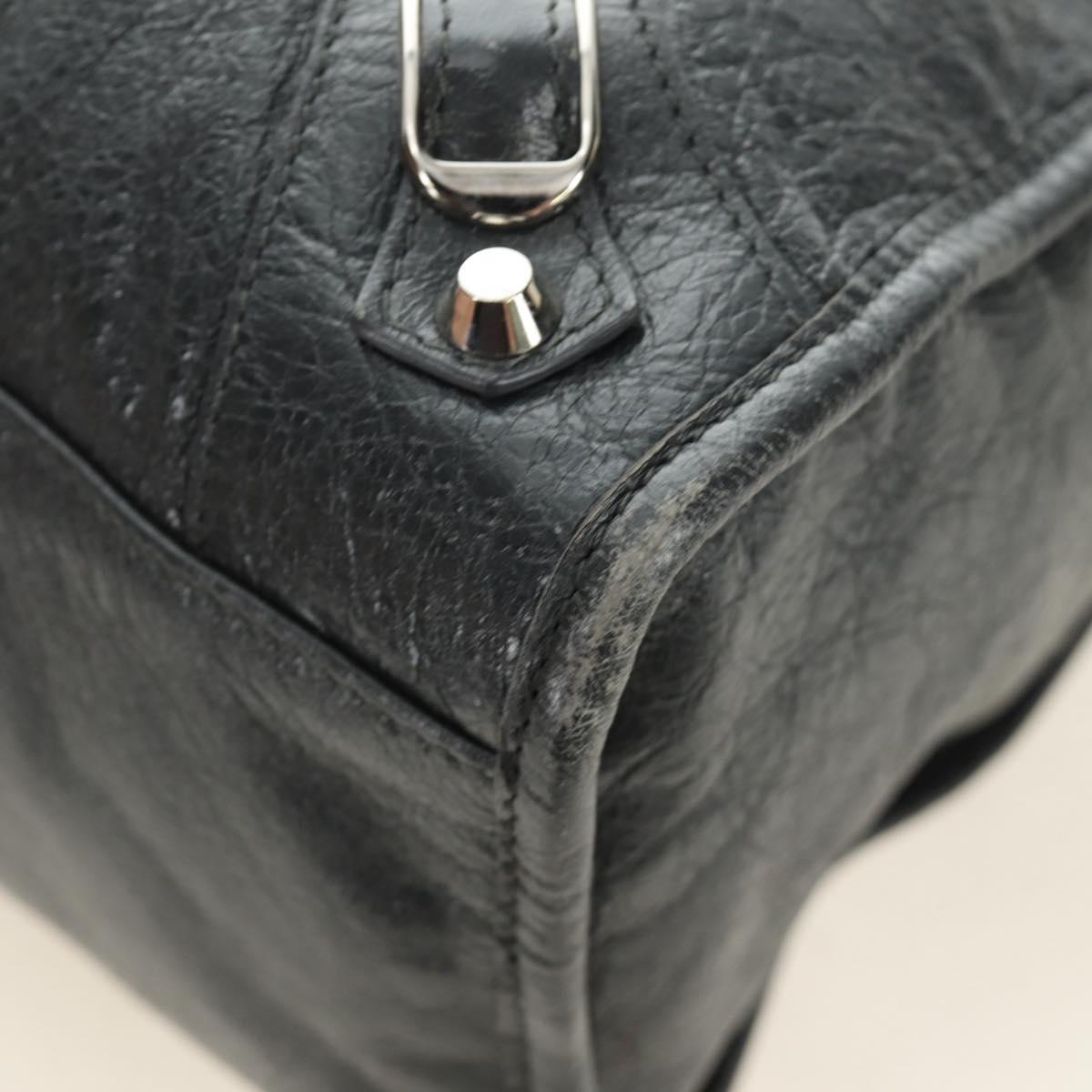 BALENCIAGA The City Hand Bag Leather 2way Gray Silver 115748 Auth yk20478SAM