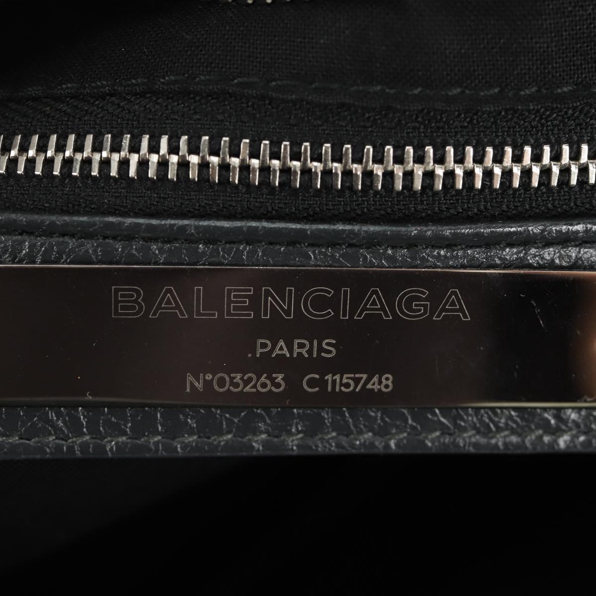BALENCIAGA The City Hand Bag Leather 2way Gray Silver 115748 Auth yk20478SAM