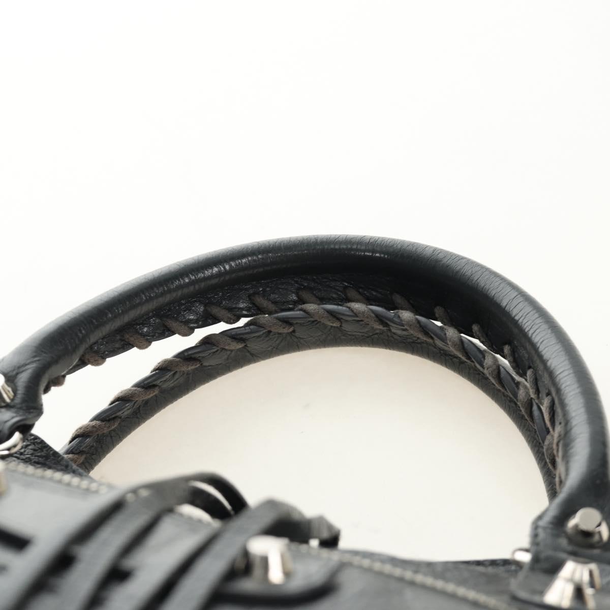 BALENCIAGA The City Hand Bag Leather 2way Gray Silver 115748 Auth yk20478SAM