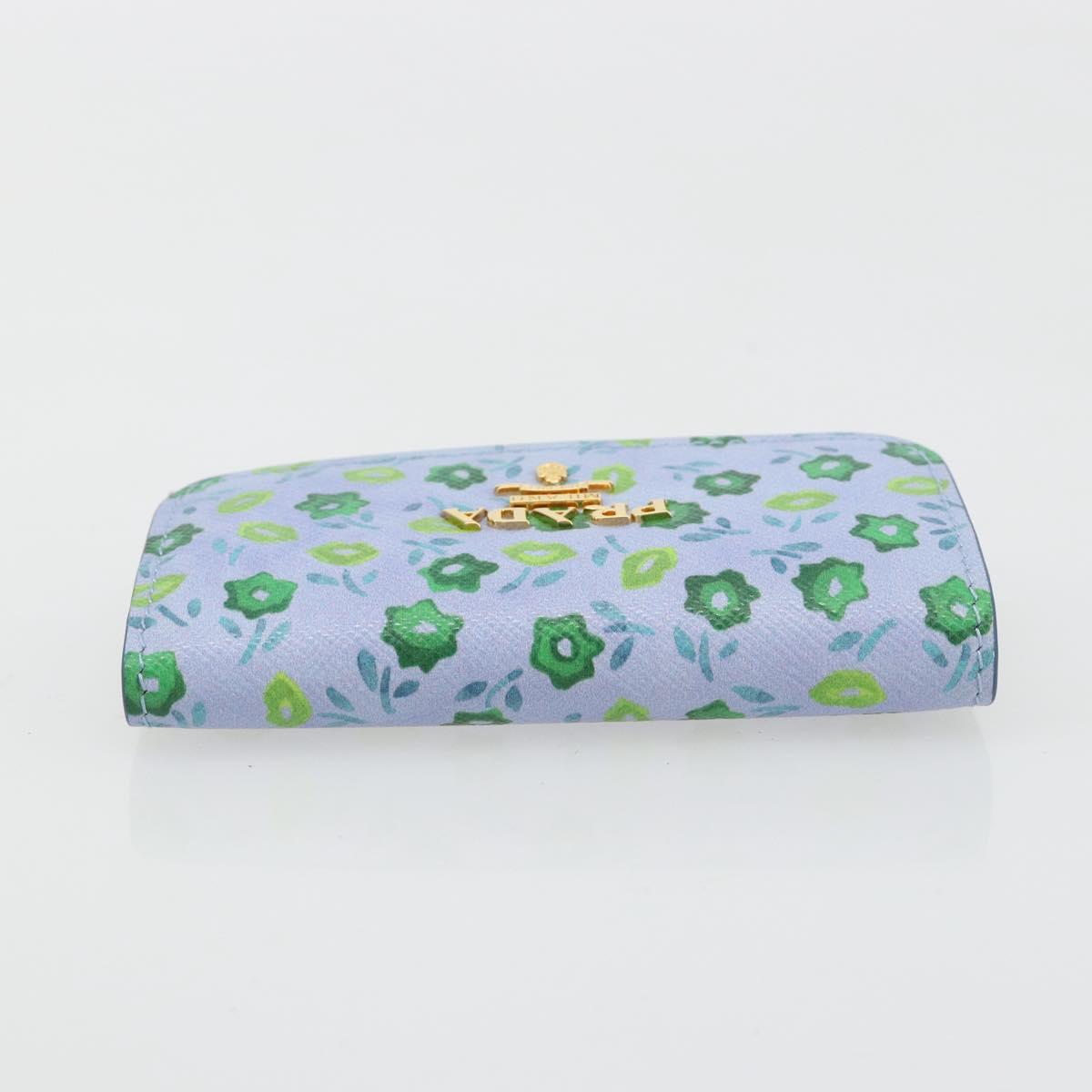 PRADA Key Case Safiano leather Blue Auth yk20485M