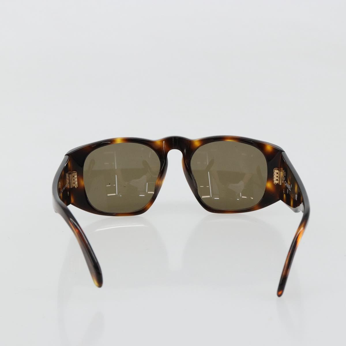 CHANEL Sunglasses Plastic Brown Gold CC Auth yk20489M