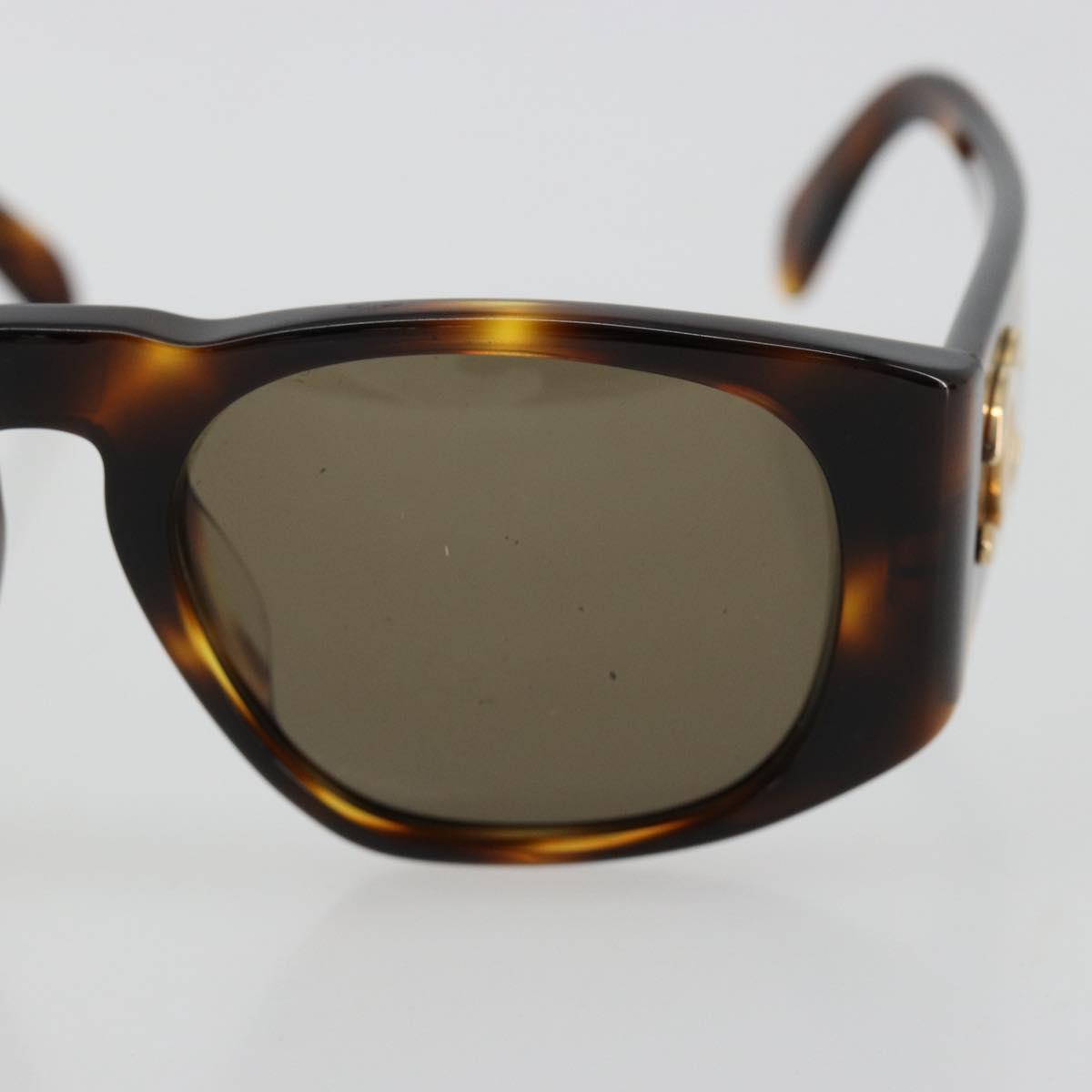 CHANEL Sunglasses Plastic Brown Gold CC Auth yk20489M