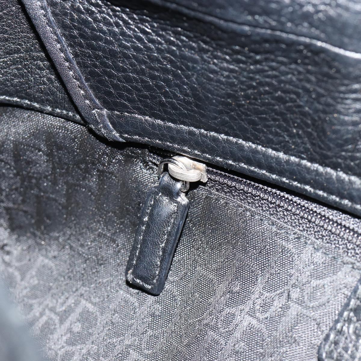 Christian Dior Shoulder Bag Leather Black Silver Auth yk20491SM
