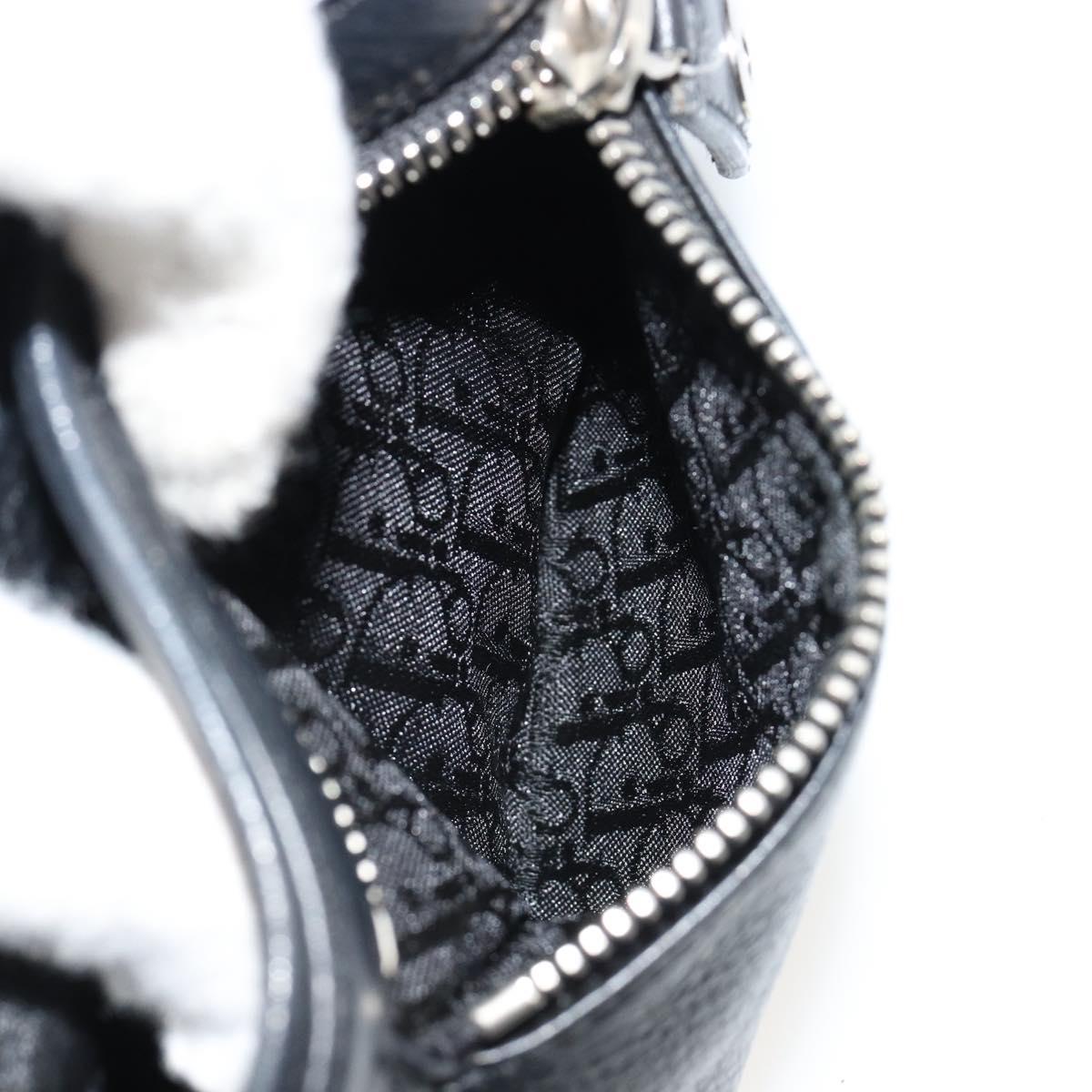 Christian Dior Shoulder Bag Leather Black Silver Auth yk20491SM