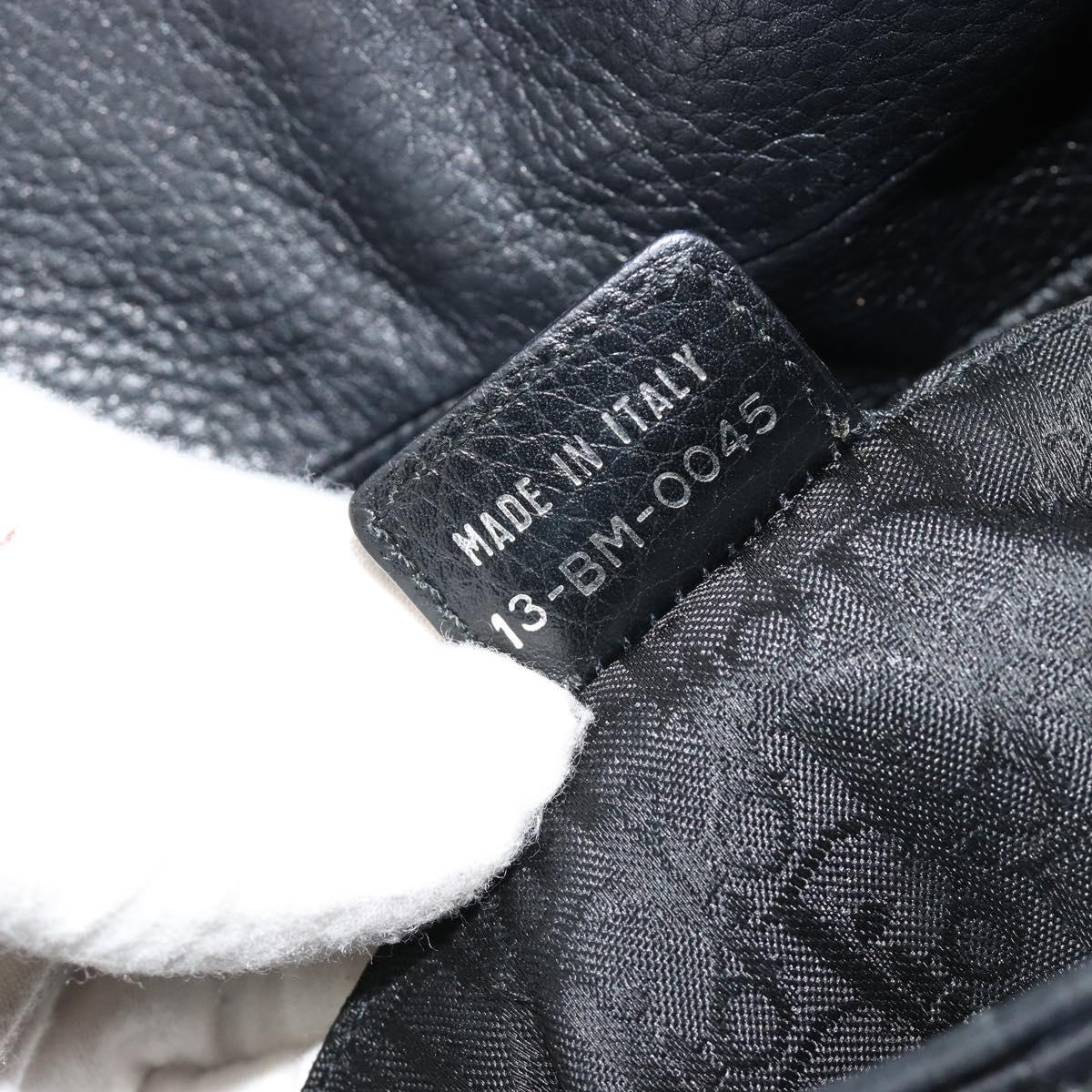 Christian Dior Shoulder Bag Leather Black Silver Auth yk20491SM