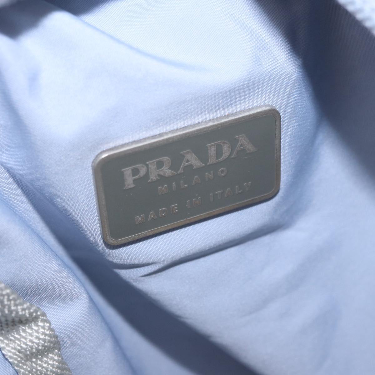 PRADA Sports Line Shoulder Bag Nylon Blue Silver Auth yk20492A