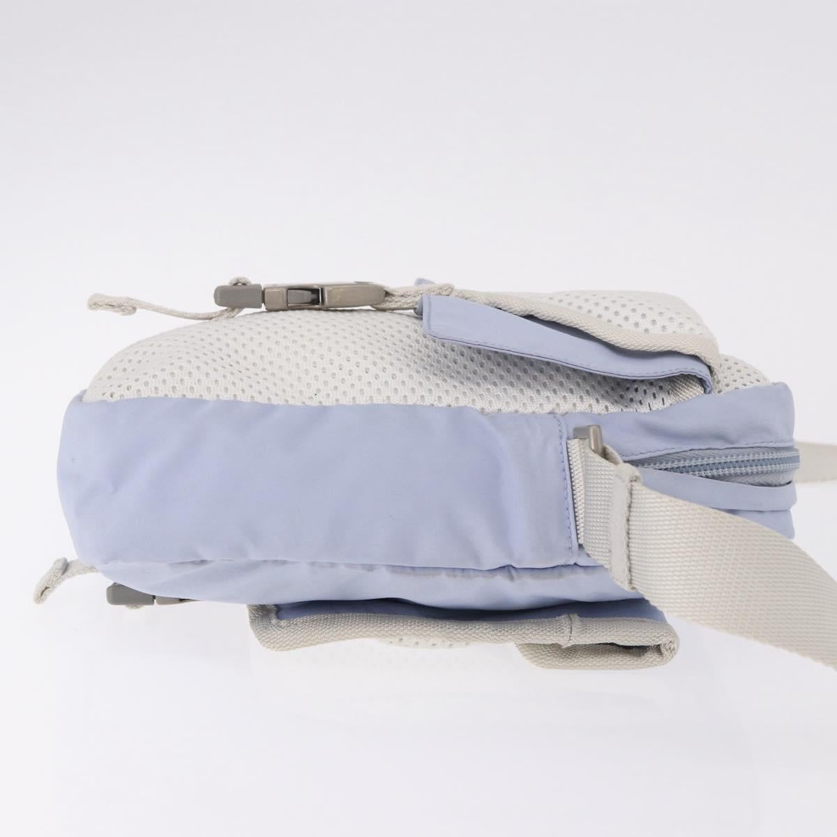 PRADA Sports Line Shoulder Bag Nylon Blue Silver Auth yk20492A
