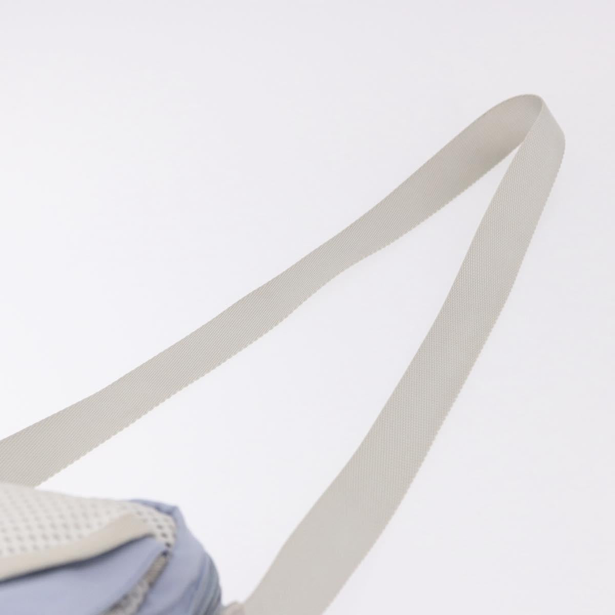 PRADA Sports Line Shoulder Bag Nylon Blue Silver Auth yk20492A
