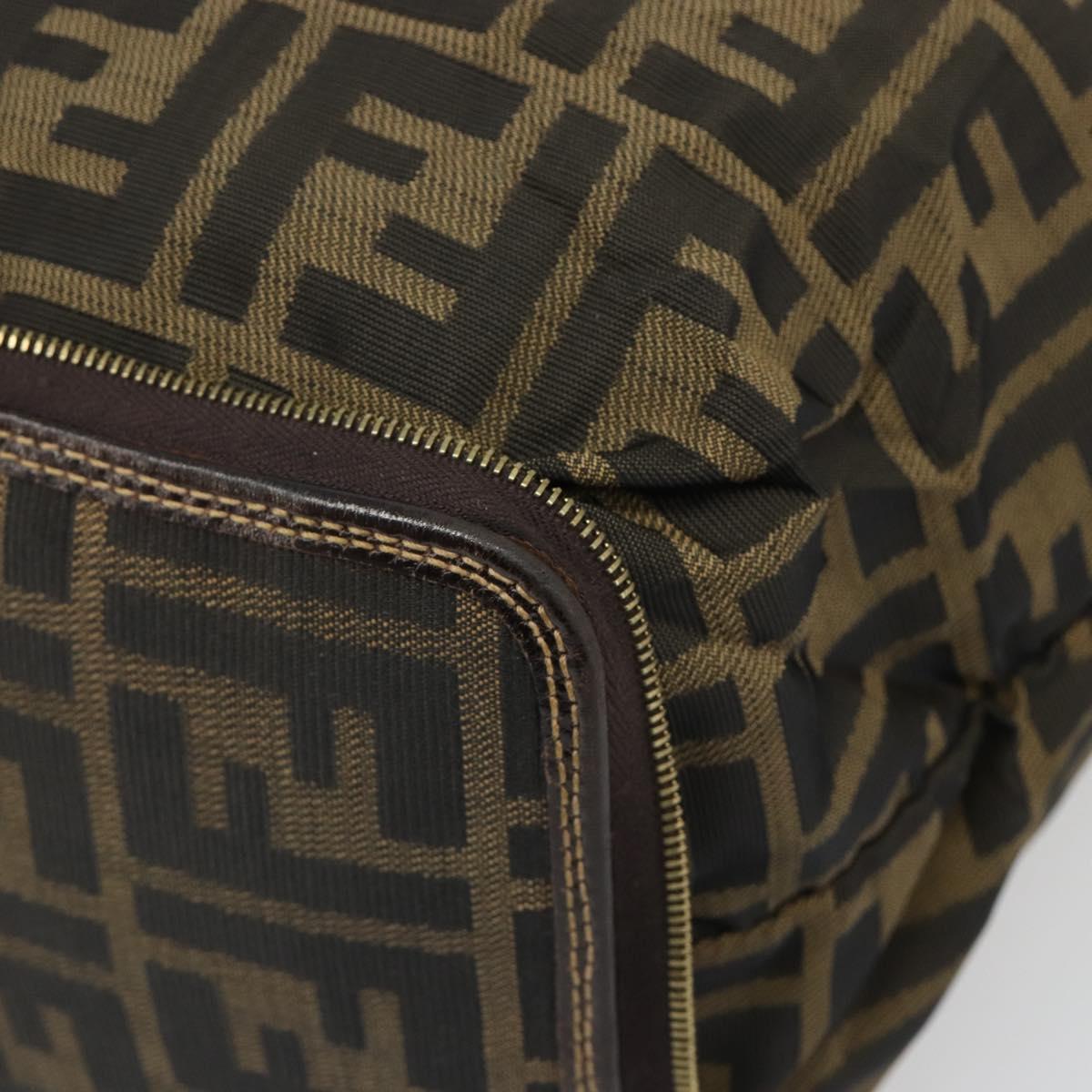 FENDI Zucca Canvas Tote Bag Black Brown gold Auth yk20496A