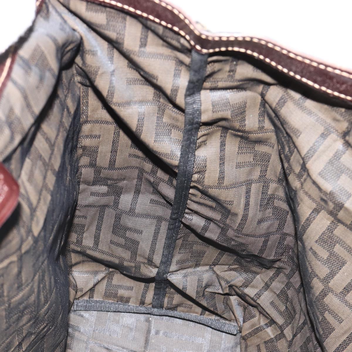 FENDI Zucca Canvas Tote Bag Black Brown gold Auth yk20496A