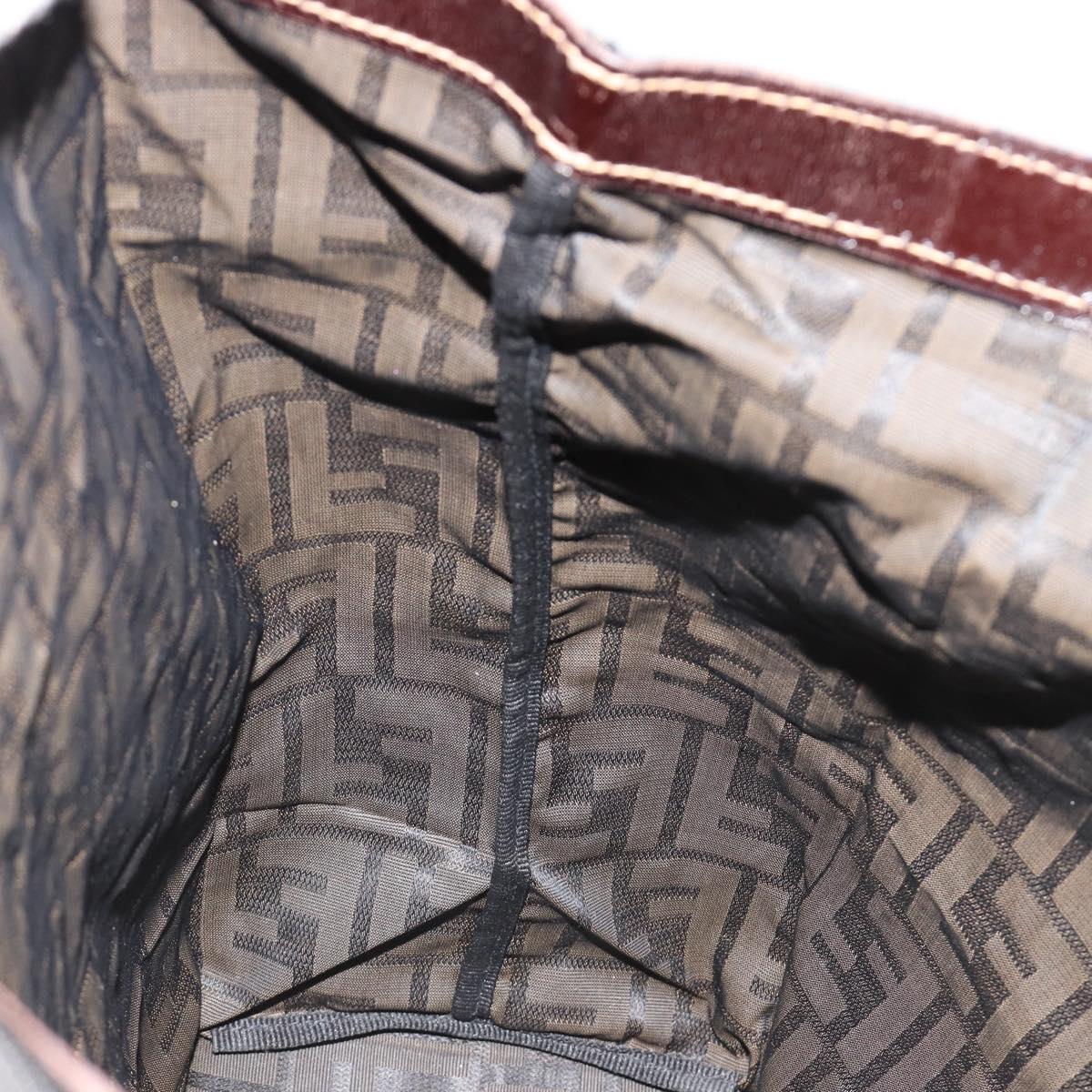 FENDI Zucca Canvas Tote Bag Black Brown gold Auth yk20496A
