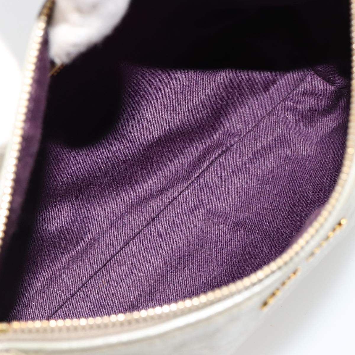Miu Miu Hand Bag Leather Gray Gold Auth yk20498A