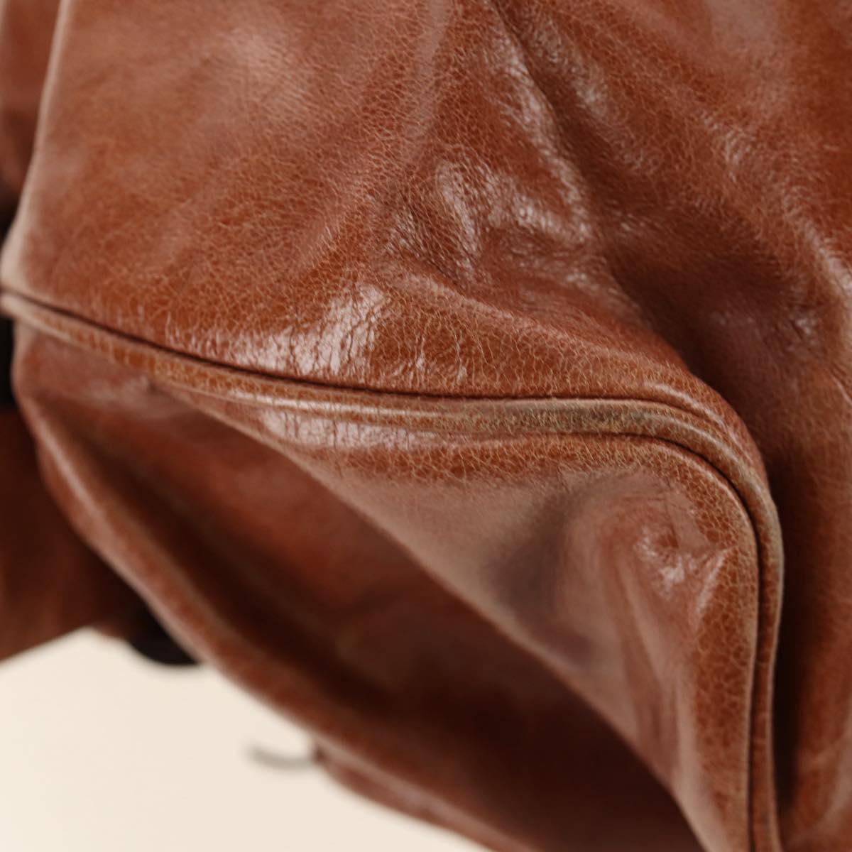 Miu Miu Hand Bag Leather 2way Brown Gold Auth yk20499SAM