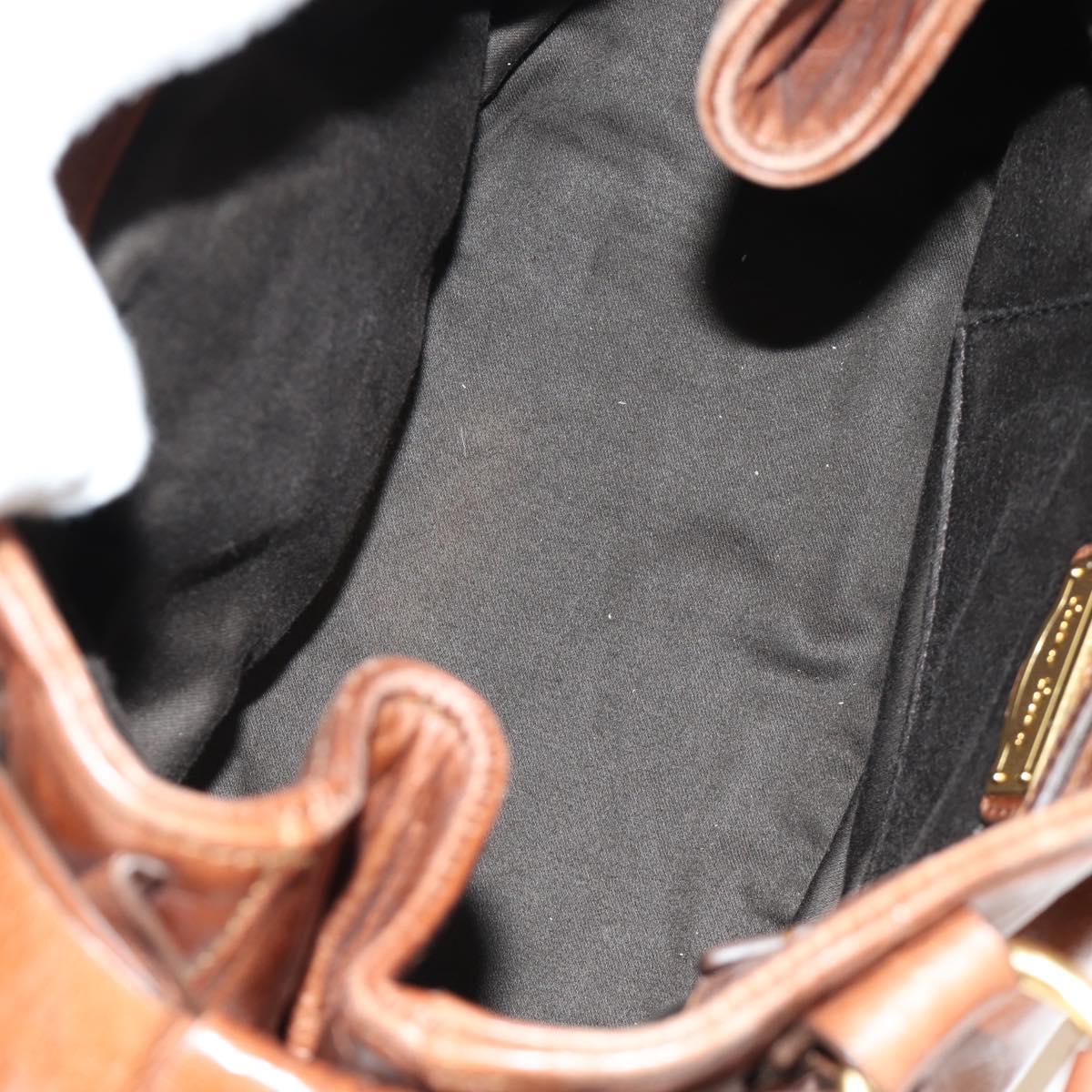 Miu Miu Hand Bag Leather 2way Brown Gold Auth yk20500SAM