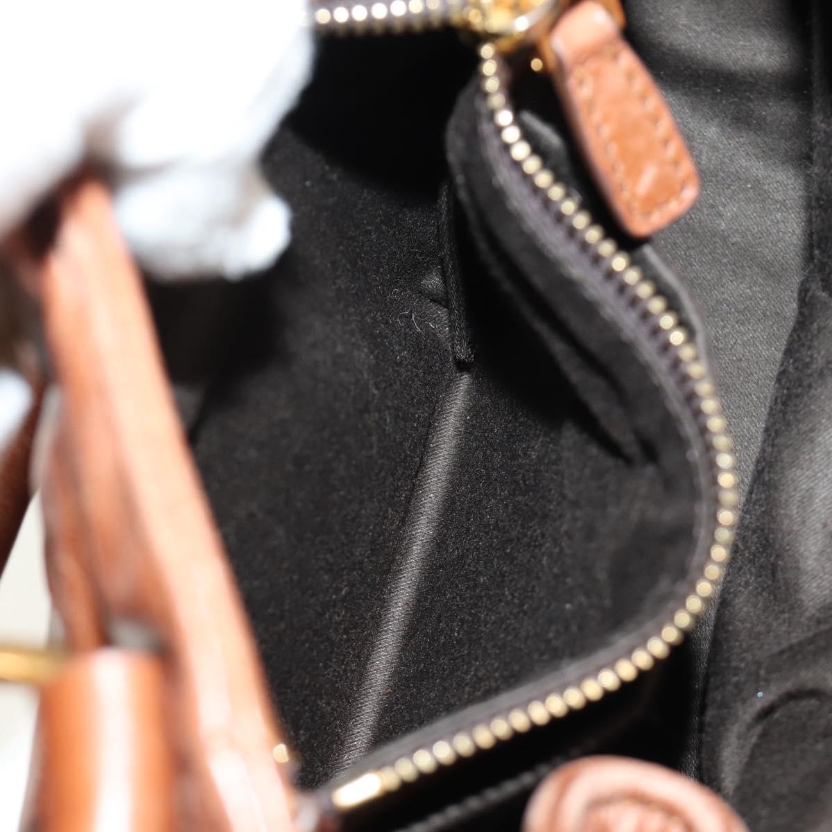 Miu Miu Hand Bag Leather 2way Brown Gold Auth yk20500SAM