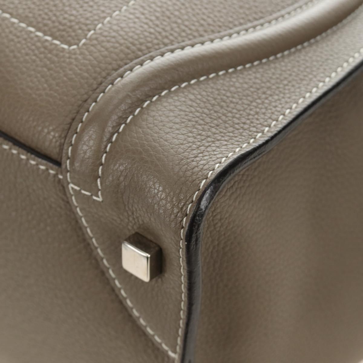 CELINE Luggage Mini Shopper Hand Bag Leather Gray Silver Auth yk20501SAM