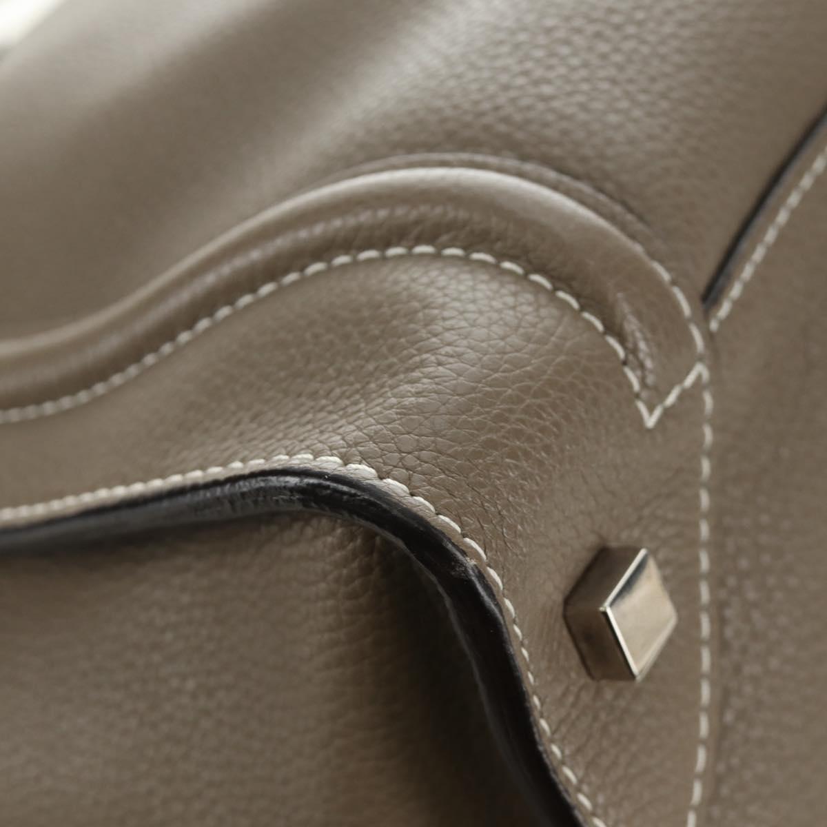 CELINE Luggage Mini Shopper Hand Bag Leather Gray Silver Auth yk20501SAM