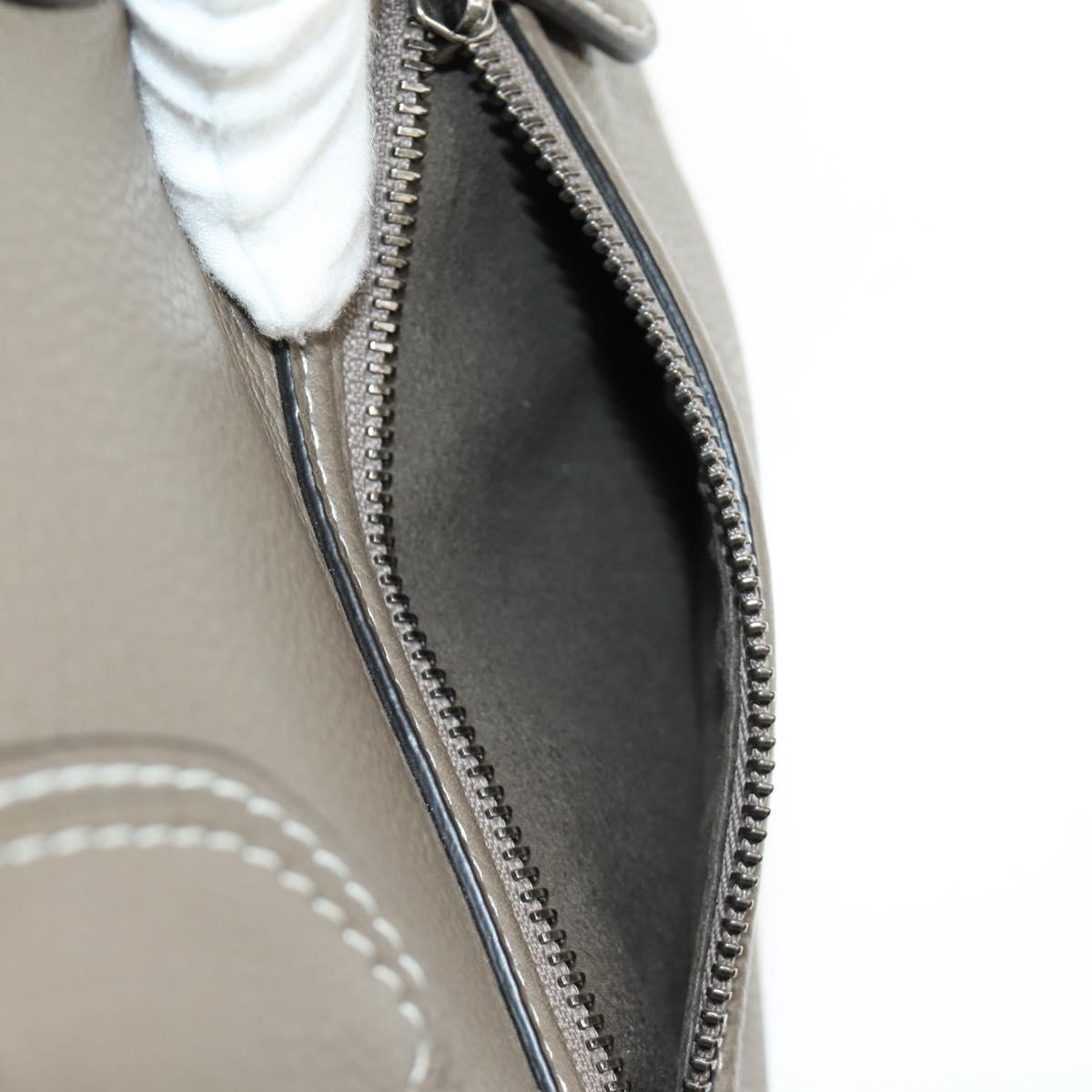 CELINE Luggage Mini Shopper Hand Bag Leather Gray Silver Auth yk20501SAM
