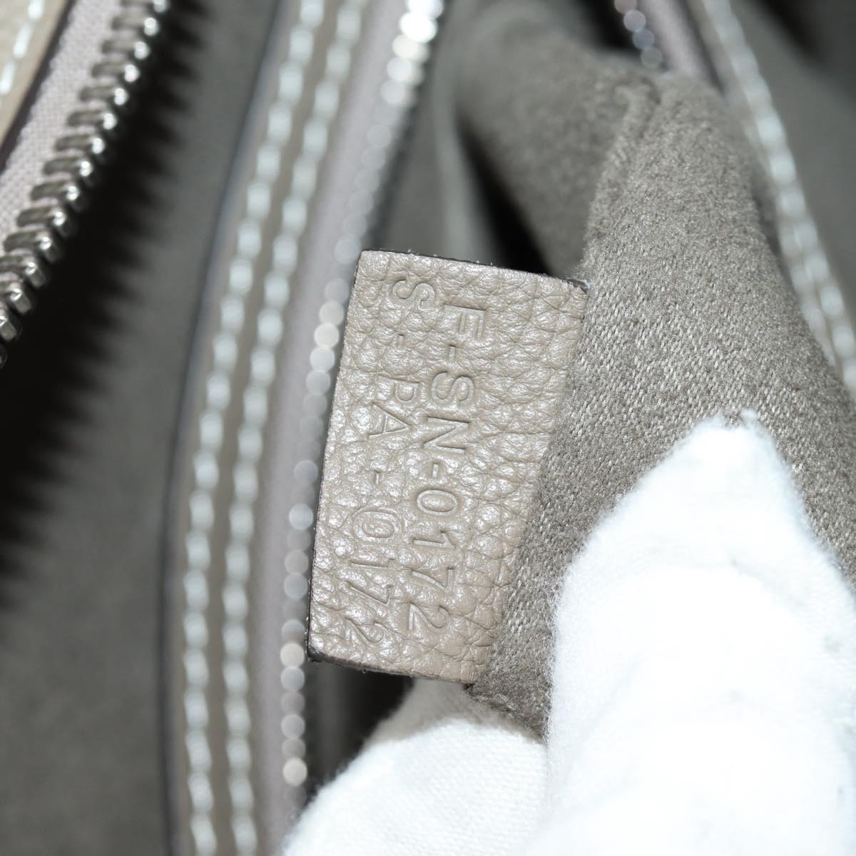 CELINE Luggage Mini Shopper Hand Bag Leather Gray Silver Auth yk20501SAM