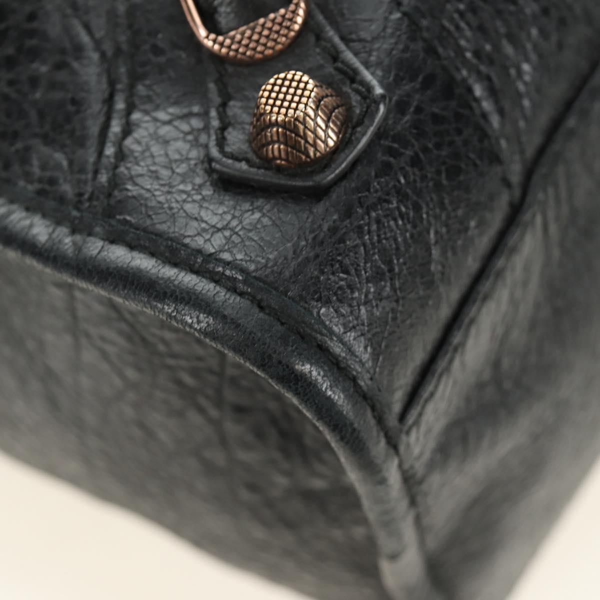 BALENCIAGA The Giant City Bag Leather 2way Black Gold 281770 Auth yk20502SAM