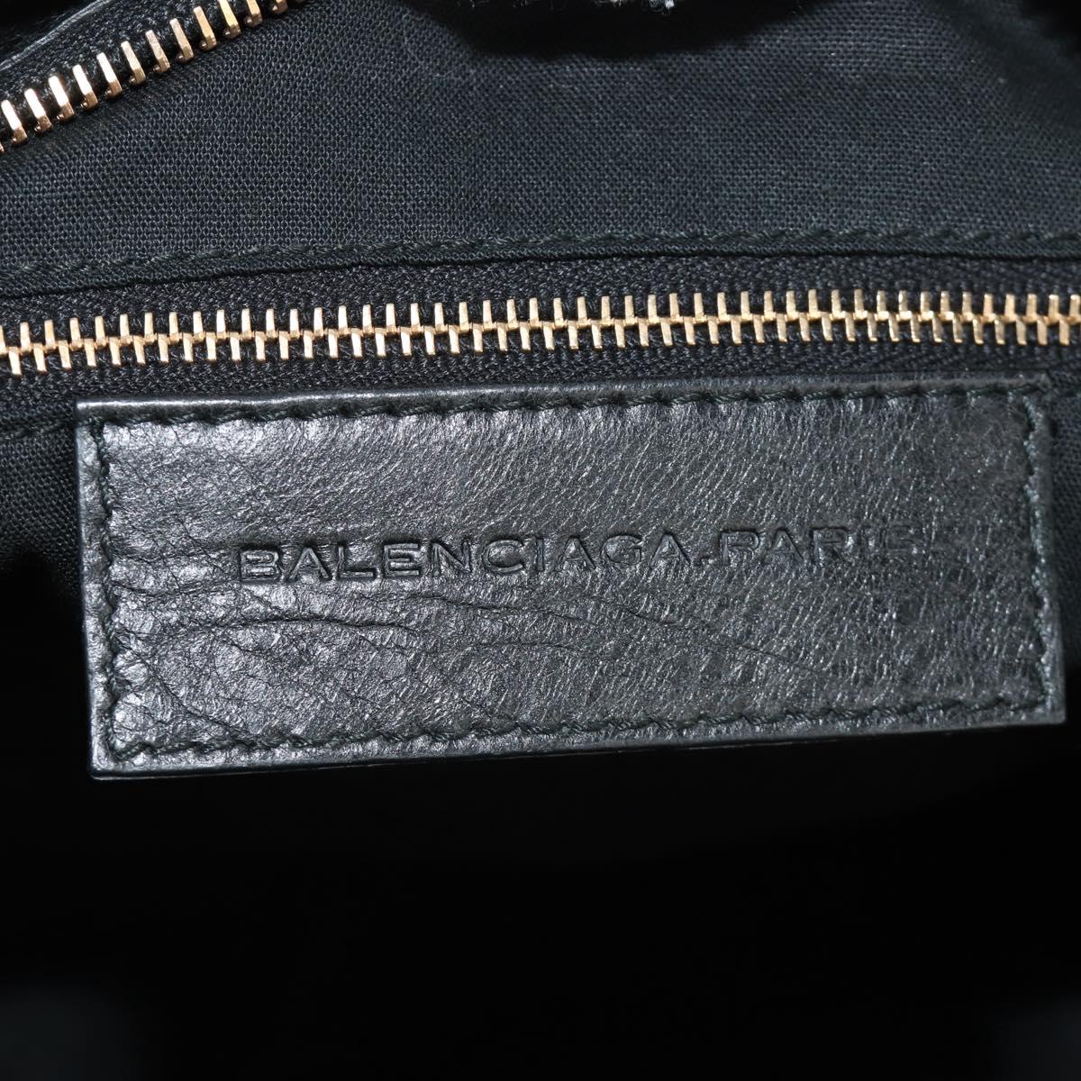 BALENCIAGA The Giant City Bag Leather 2way Black Gold 281770 Auth yk20502SAM
