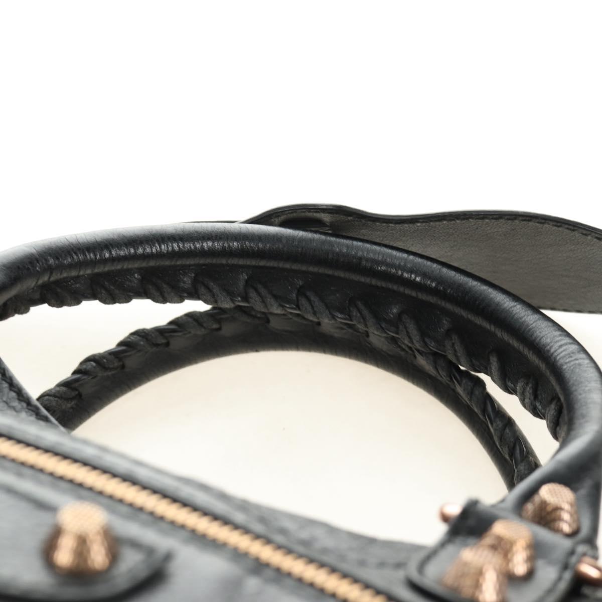 BALENCIAGA The Giant City Bag Leather 2way Black Gold 281770 Auth yk20502SAM