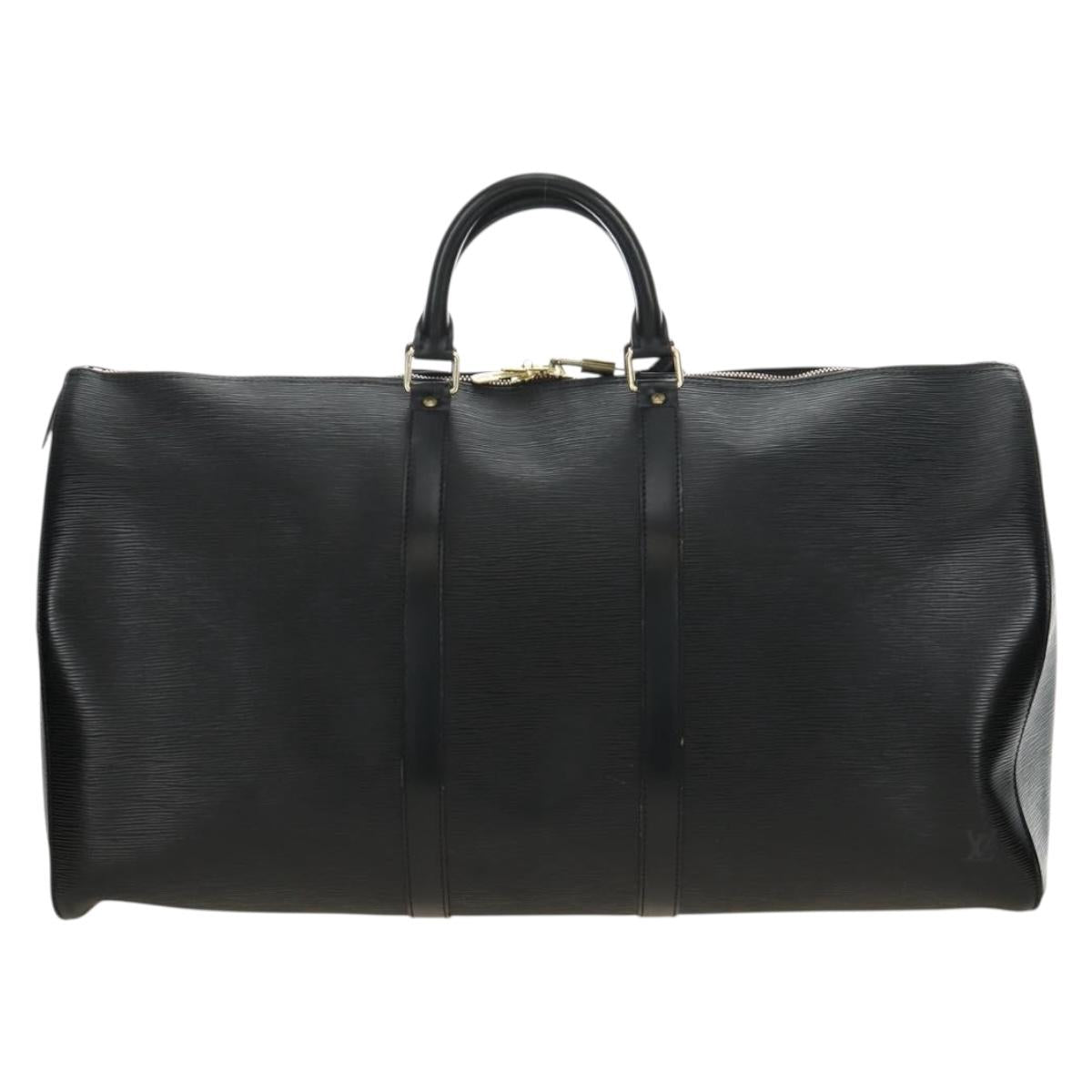 LOUIS VUITTON Epi Keepall 55 Boston Bag Noir Black M42952 LV Auth yk20511SAV