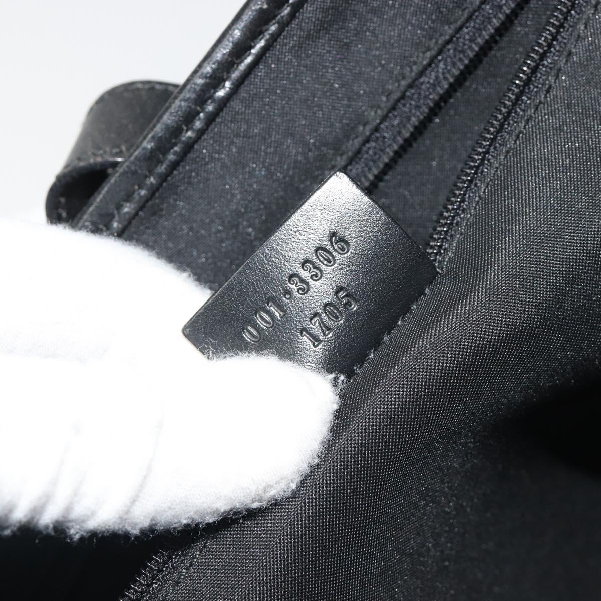 GUCCI GG Canvas Jackie Shoulder Bag Black Silver 001 3306 Auth yk20512SAV