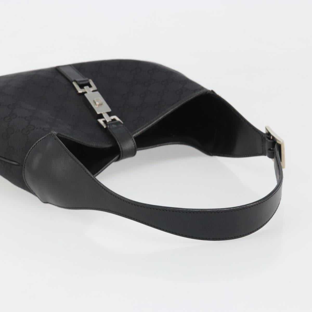 GUCCI GG Canvas Jackie Shoulder Bag Black Silver 001 3306 Auth yk20512SAV