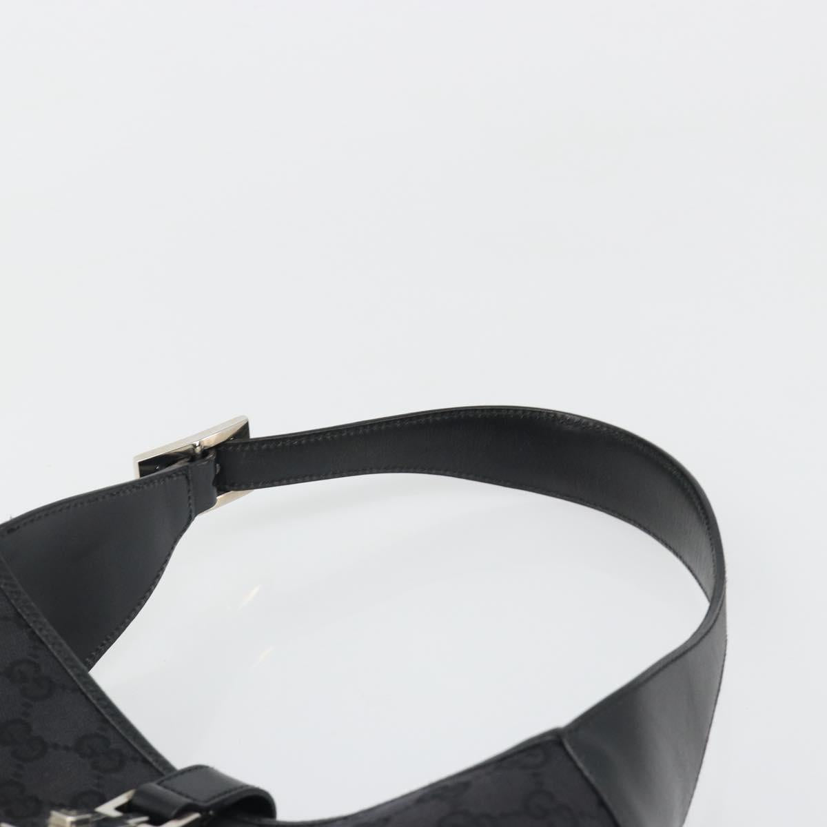 GUCCI GG Canvas Jackie Shoulder Bag Black Silver 001 3306 Auth yk20512SAV