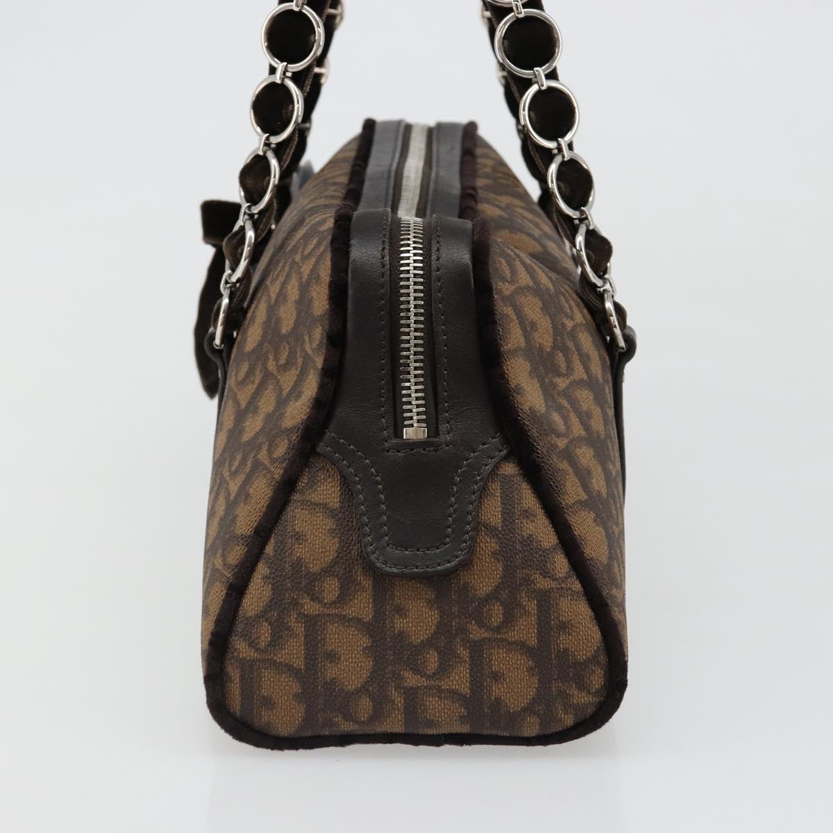 Christian Dior Trotter Canvas Romantic Chain Bag PVC Brown Auth yk20518SAV