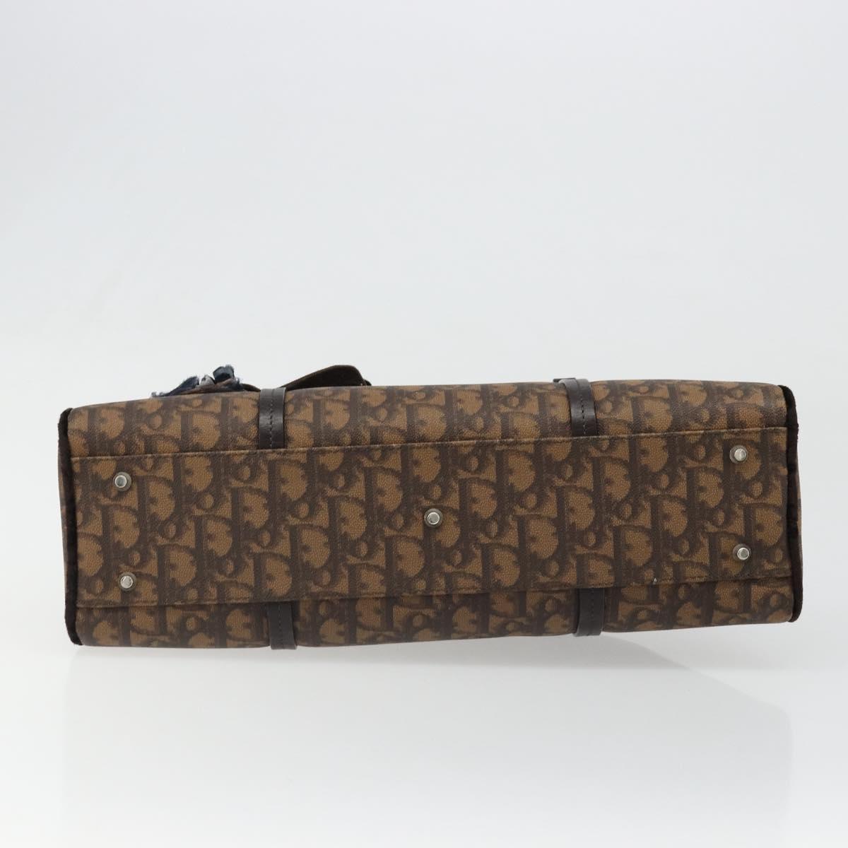 Christian Dior Trotter Canvas Romantic Chain Bag PVC Brown Auth yk20518SAV