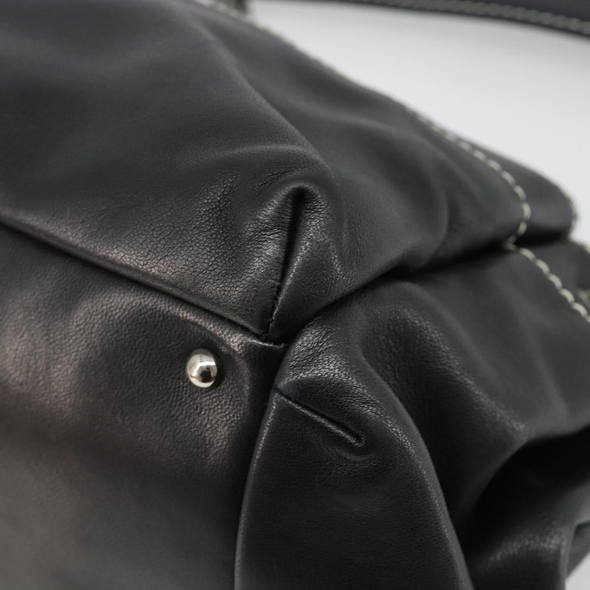 CHANEL Chain Shoulder Bag Lamb Skin Black Silver CC Auth yk20519V