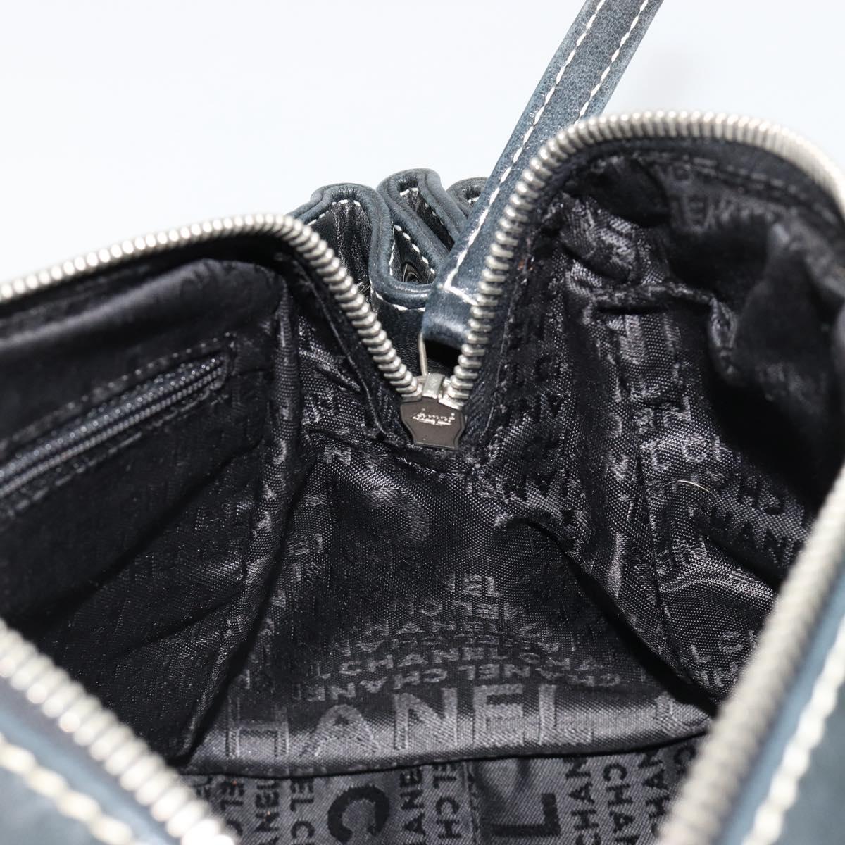 CHANEL Chain Shoulder Bag Lamb Skin Black Silver CC Auth yk20519V