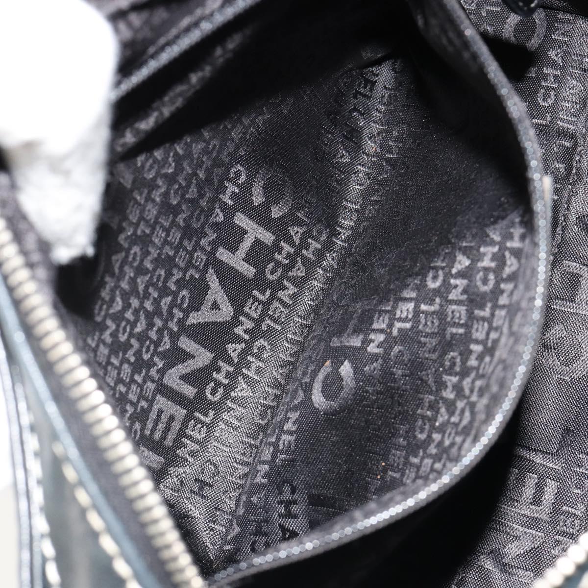 CHANEL Chain Shoulder Bag Lamb Skin Black Silver CC Auth yk20519V