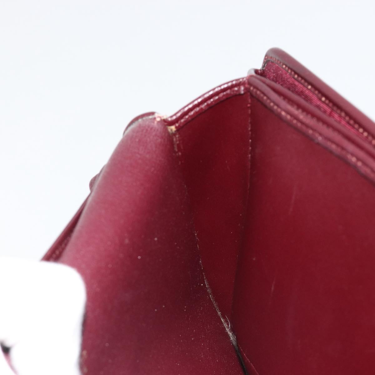 Christian Dior Shoulder Bag Leather Bordeaux Gold Auth yk20521