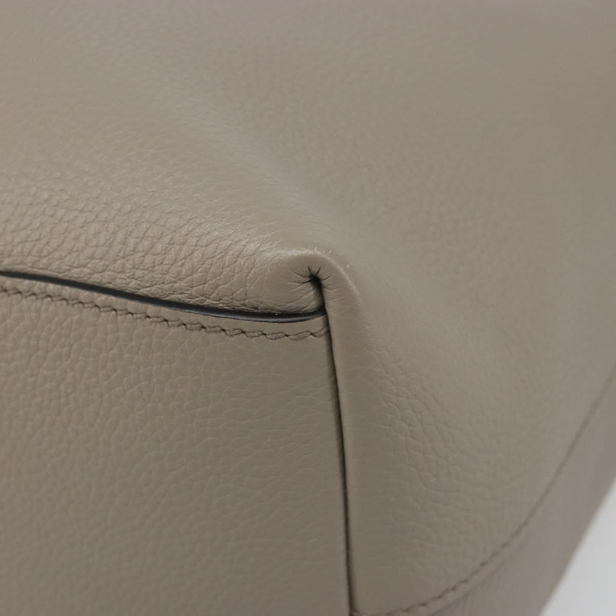 PRADA Shoulder Bag Leather Gray Gold 1BC051 Auth yk20522SAV
