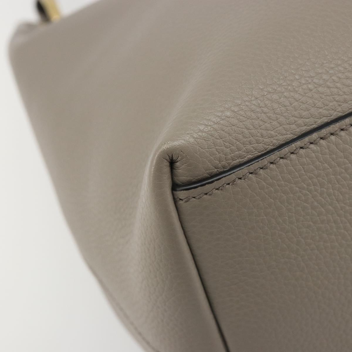 PRADA Shoulder Bag Leather Gray Gold 1BC051 Auth yk20522SAV