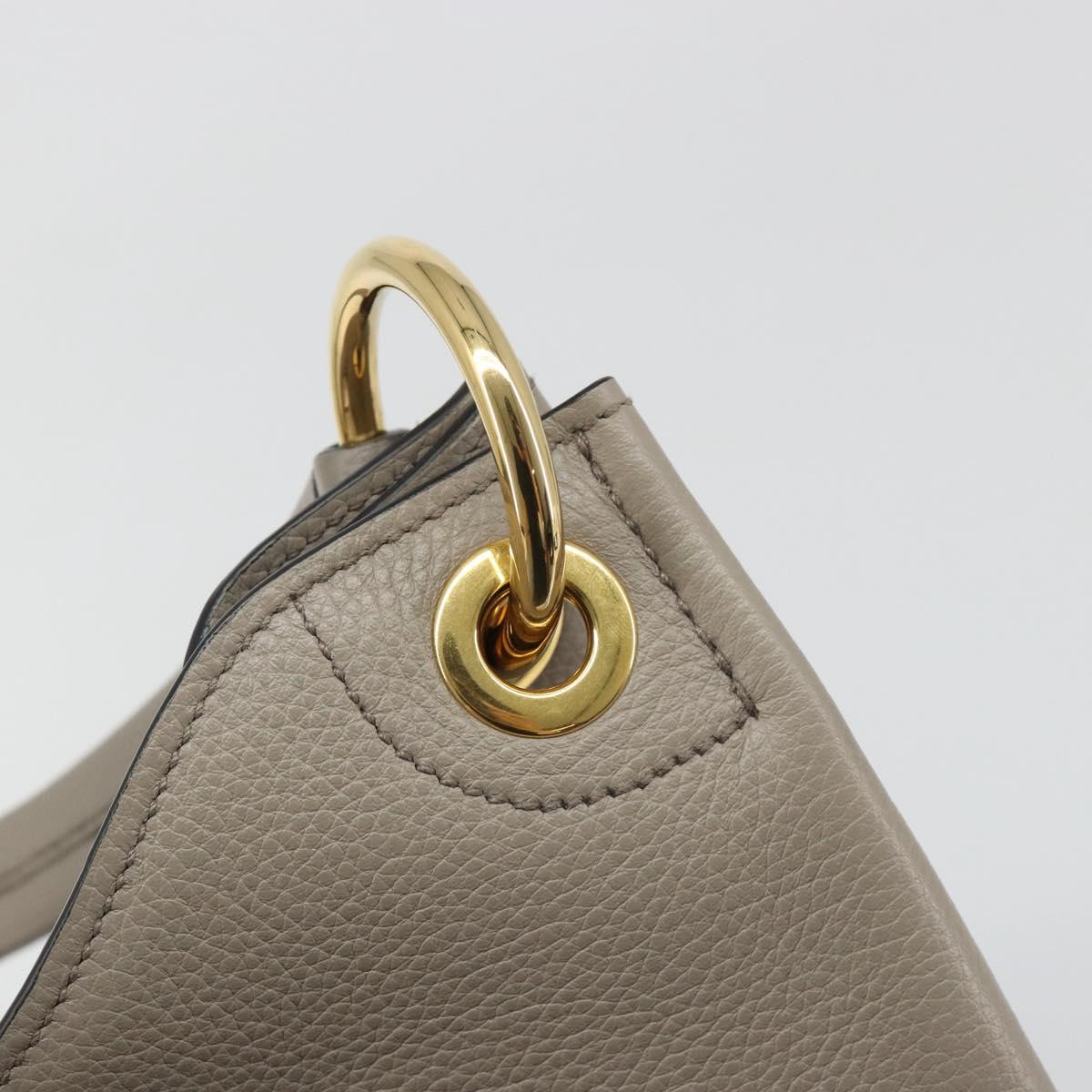 PRADA Shoulder Bag Leather Gray Gold 1BC051 Auth yk20522SAV