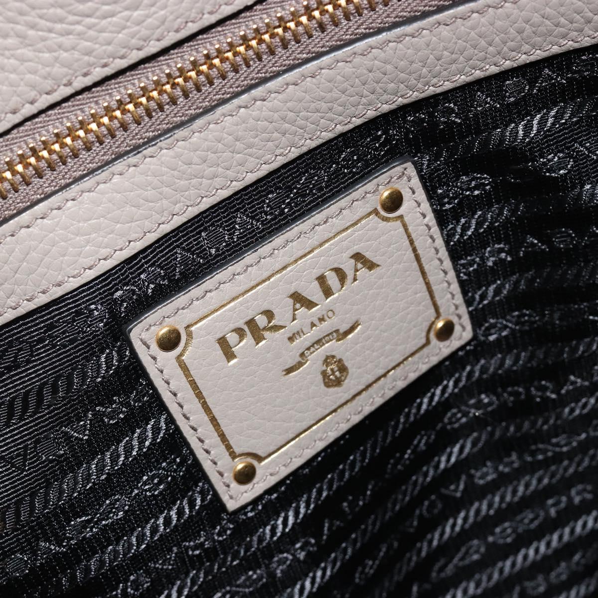 PRADA Shoulder Bag Leather Gray Gold 1BC051 Auth yk20522SAV